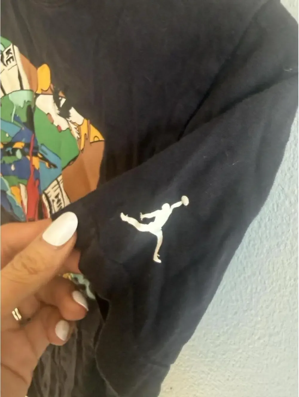 Jordan Boys' Black Graphic T-Shirt Size M (10-12 YRS)